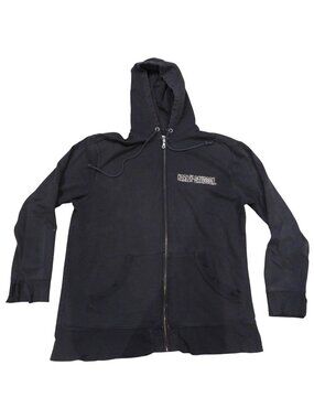 Vintage Harley-Davidson Motorcycles Full Zip Hoodie Sweatshirt Medium READ DESC